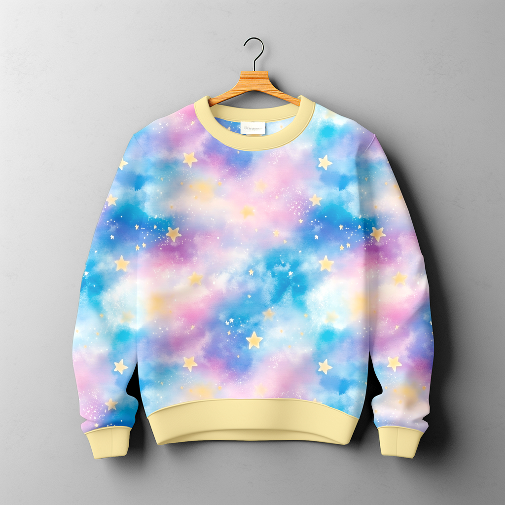 French Terry - Gute Nacht Sterne Kombi Rosa/Blau