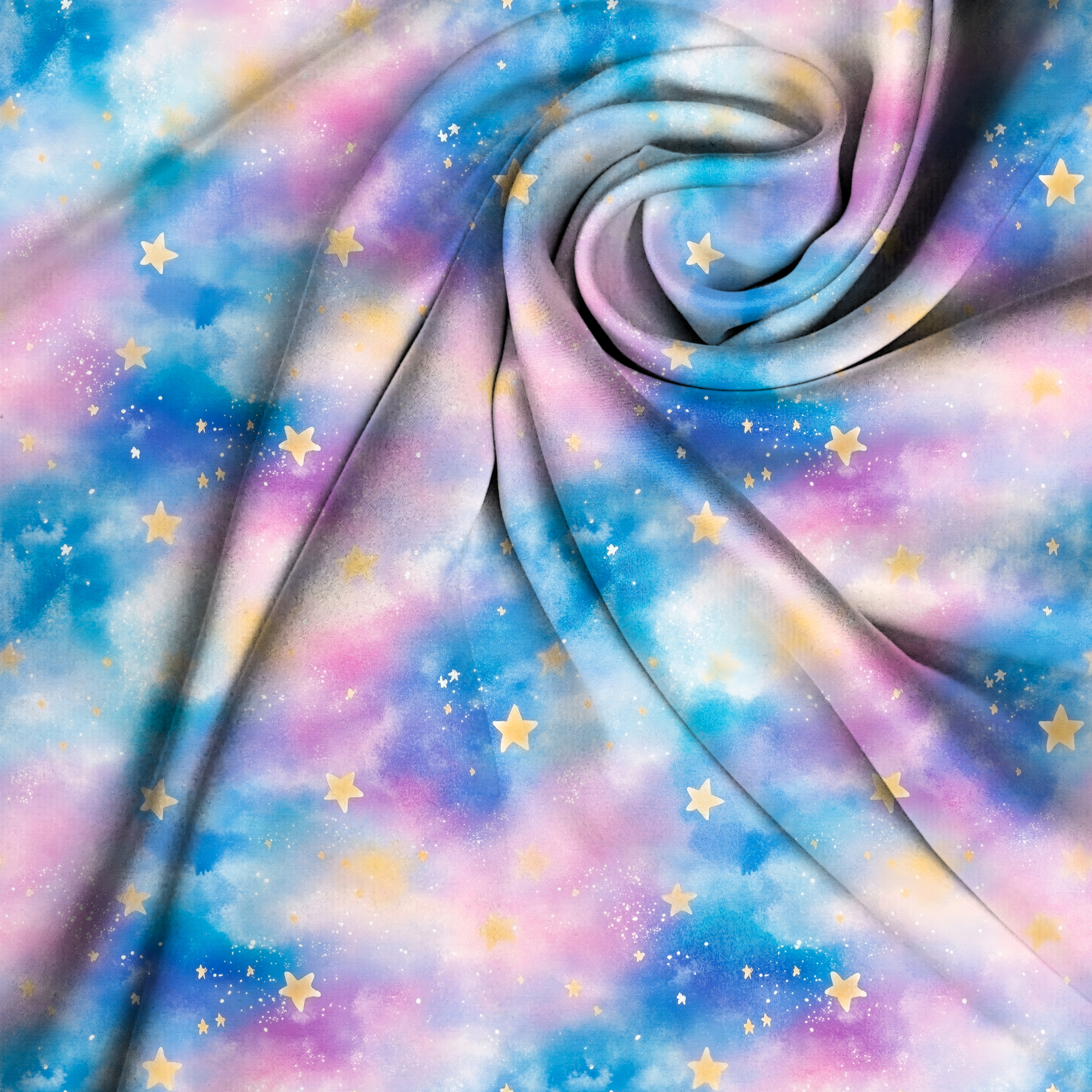 French Terry - Gute Nacht Sterne Kombi Rosa/Blau