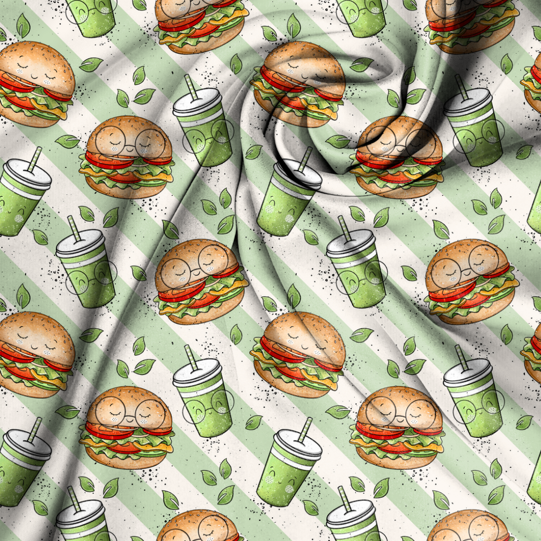 Jersey -  Veggi Burger Reststück: 85cm x 165cm