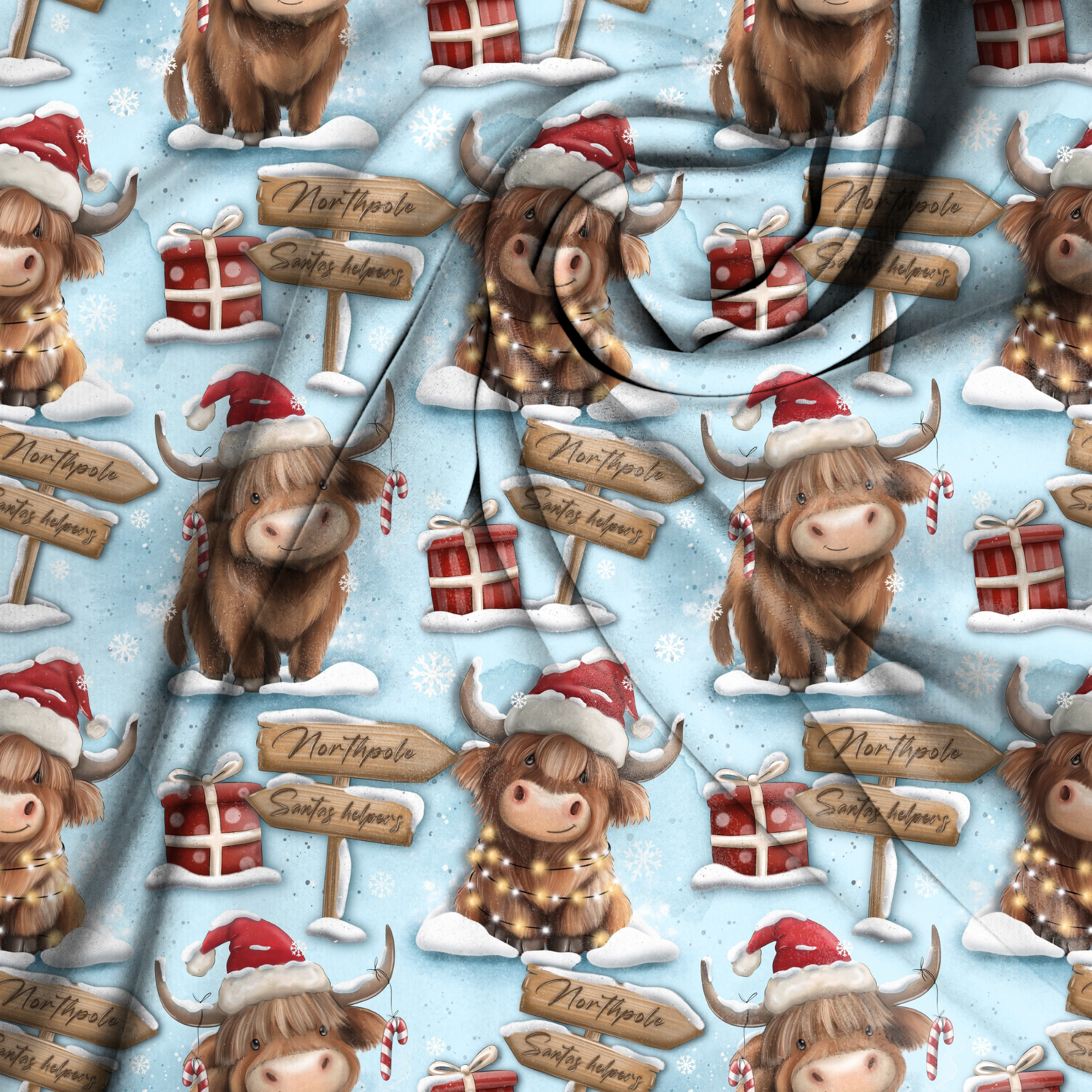 French Terry - Weihnachtskuh
