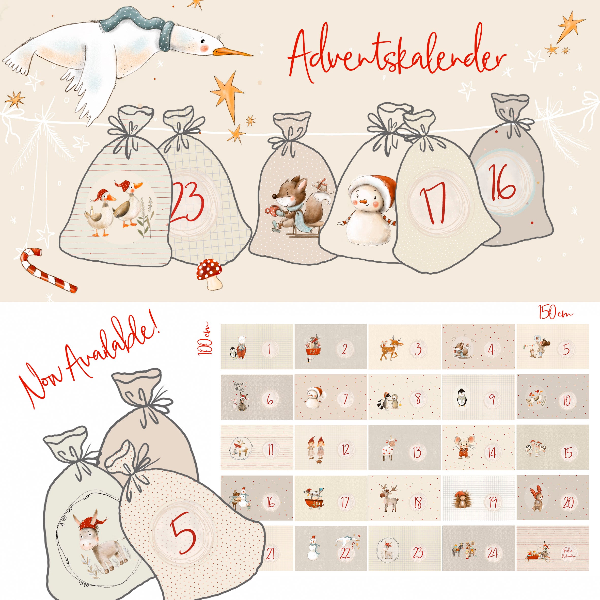 Adventskalender Säckchen zum selber nähen - Vorbestellung