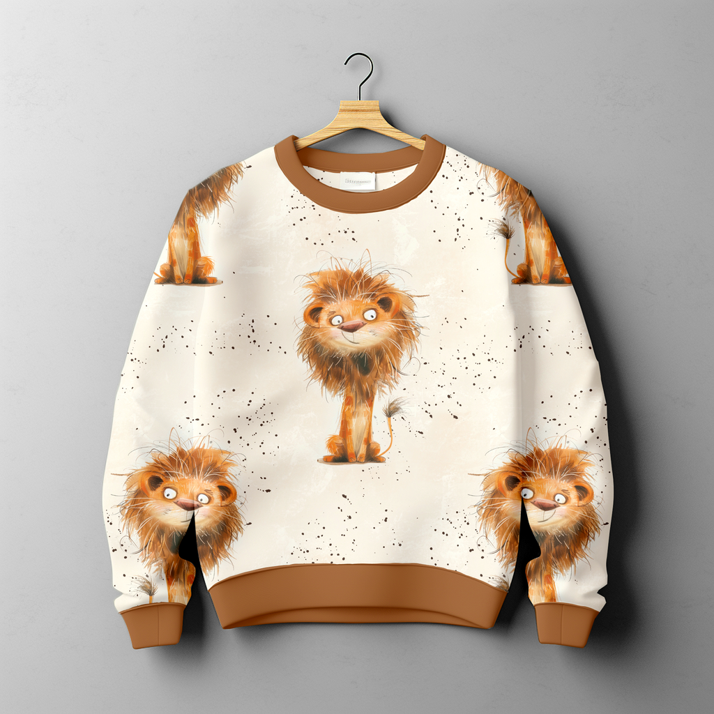 French Terry - Fuzzy Lion Reststück: 50cmx165cm