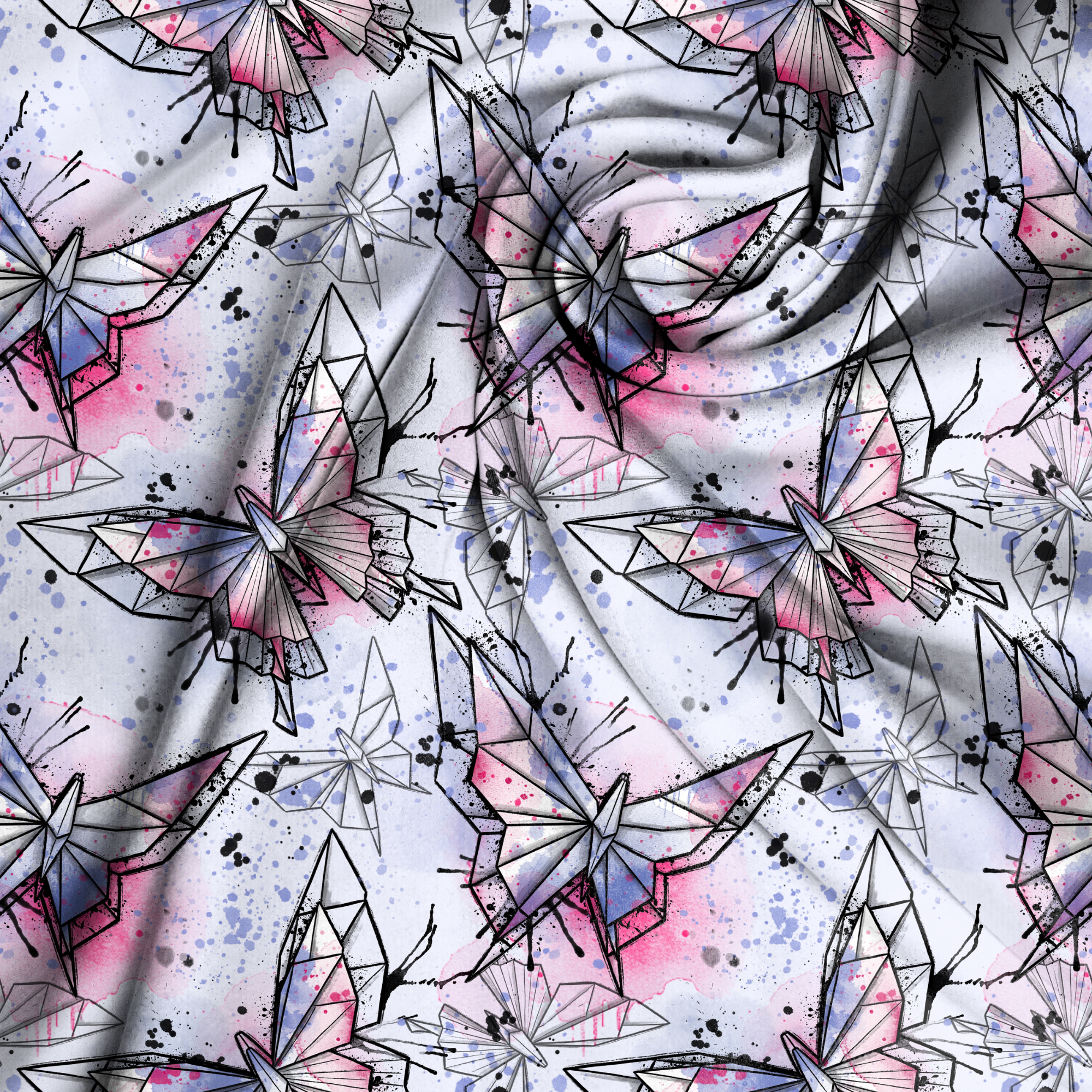 Vorbestellung - Papierschmetterlinge Blau/Pink