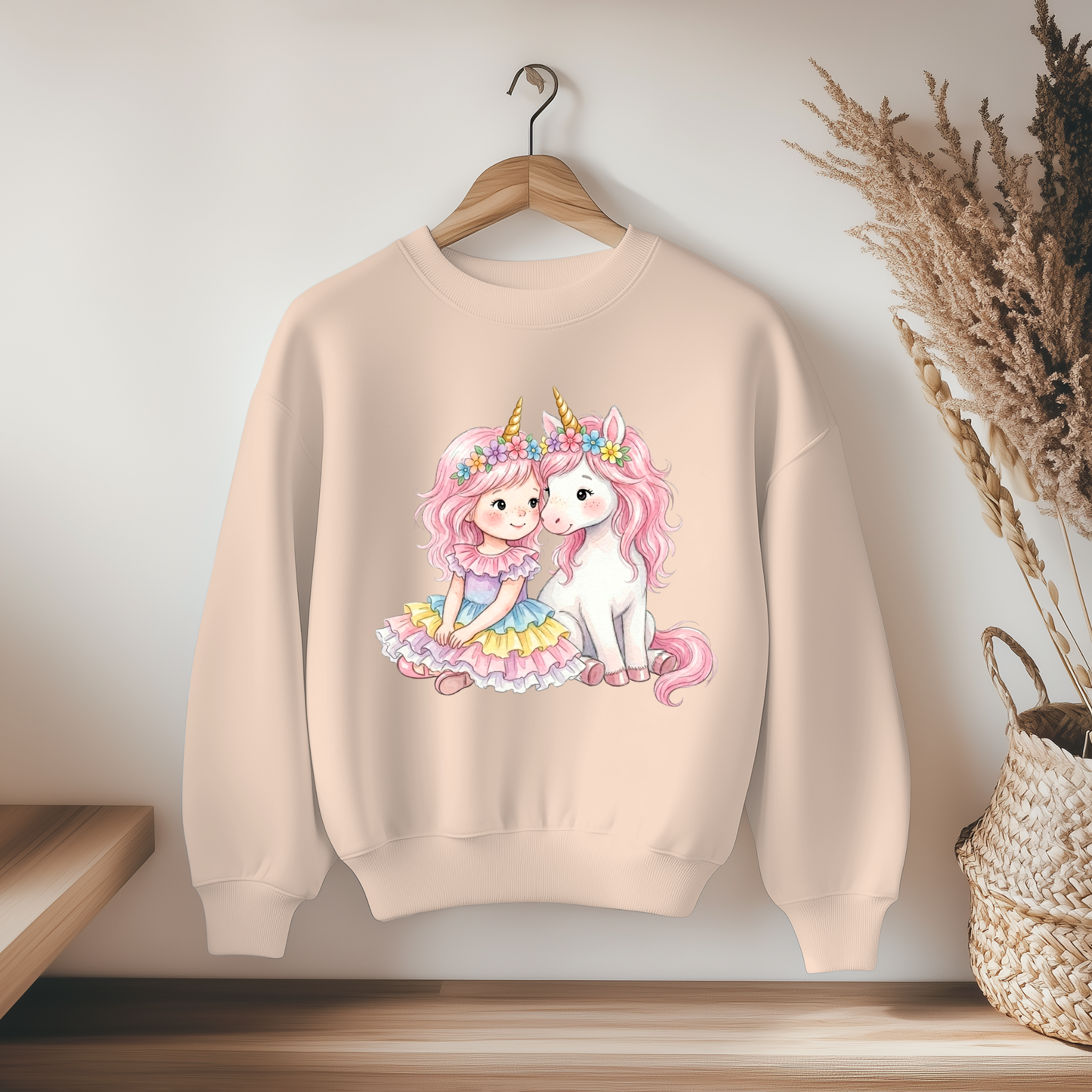 Vorbestellung Bügelbild - Einhorn & Mädchen