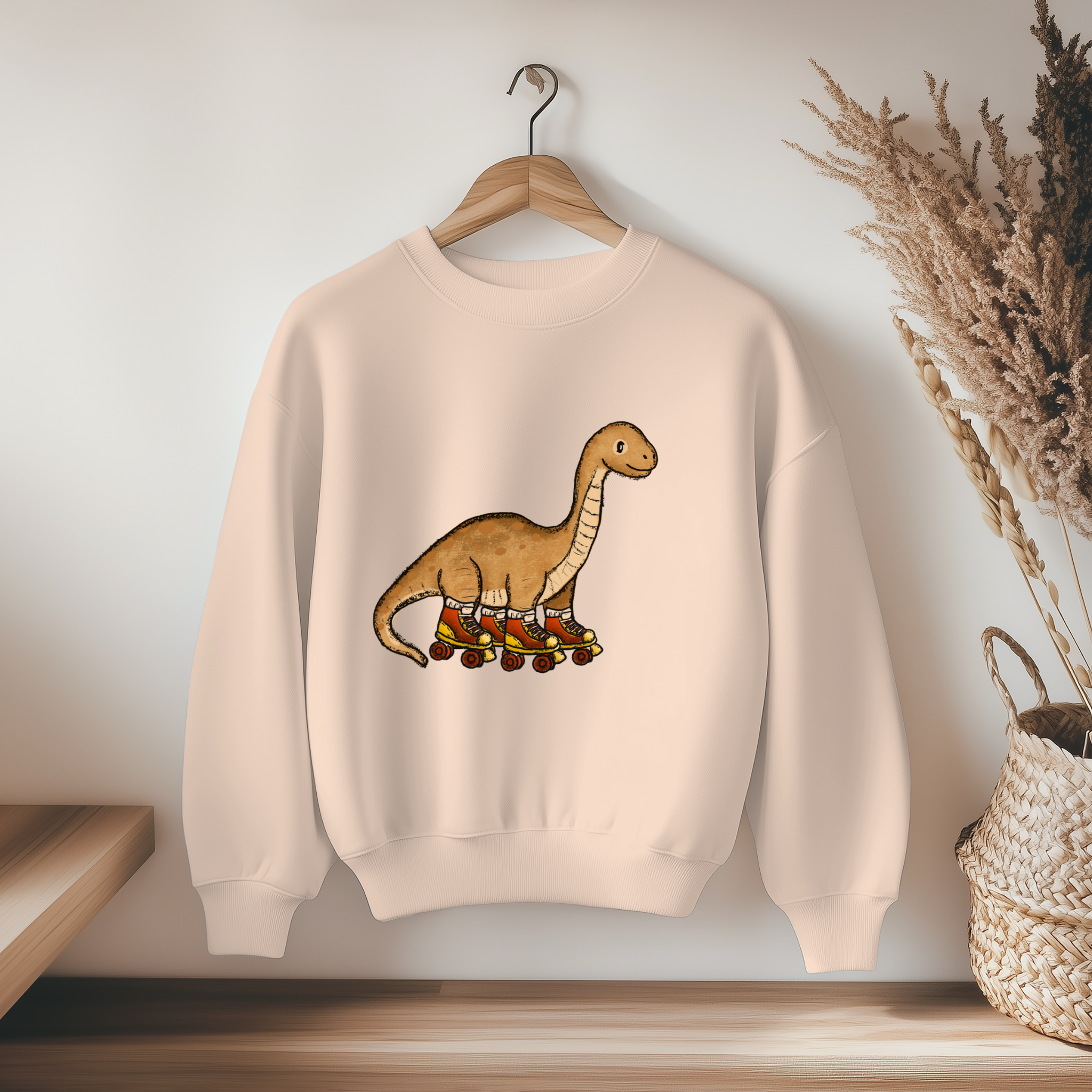 Vorbestellung Bügelbild - Rollerskate Dino